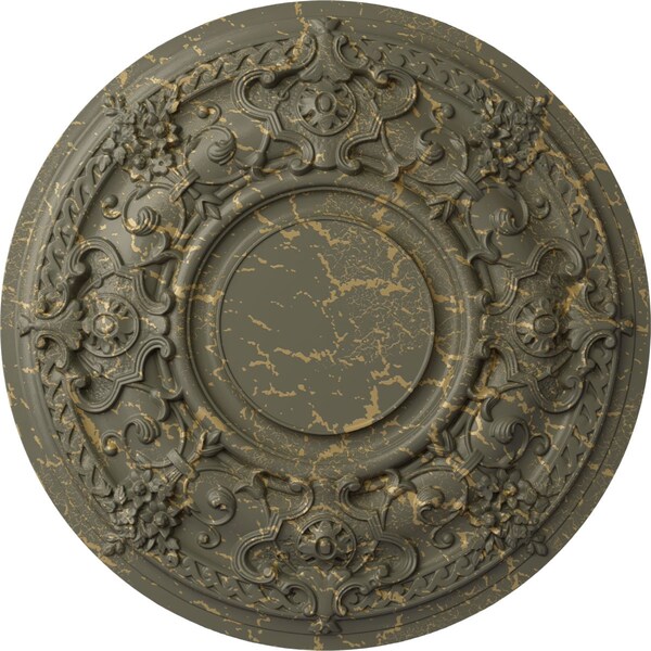 Ekena Millwork Jackson Ceiling Medallion (Fits Canopies up to 13 1/2"), 32 3/4"OD x 2 1/2"P, Witch Hazel Crackle CM32JAWHC - main